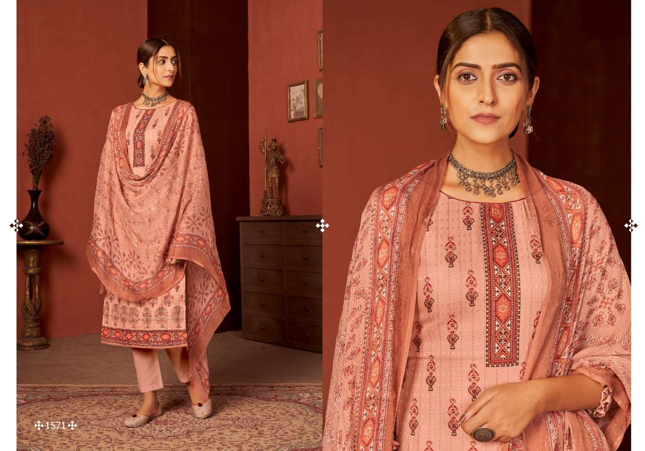 Bipson Monalisa Catalog Premium Winter Wear Pashmina Dress Materials Wholesale