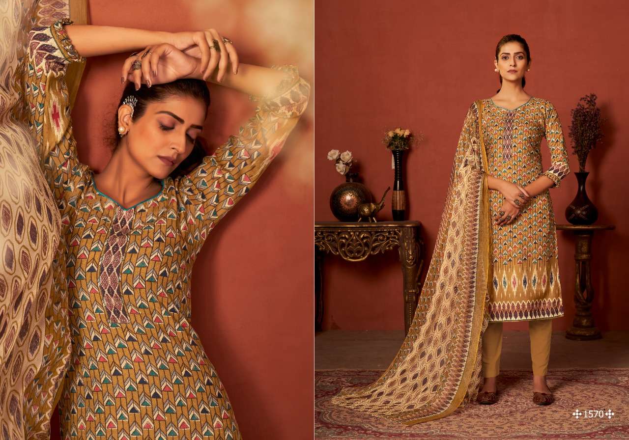 Bipson Monalisa Catalog Premium Winter Wear Pashmina Dress Materials Wholesale