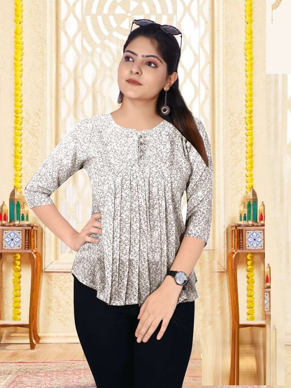 Ff Rabta Catalog Georgette Western Ladies Top Wholesale