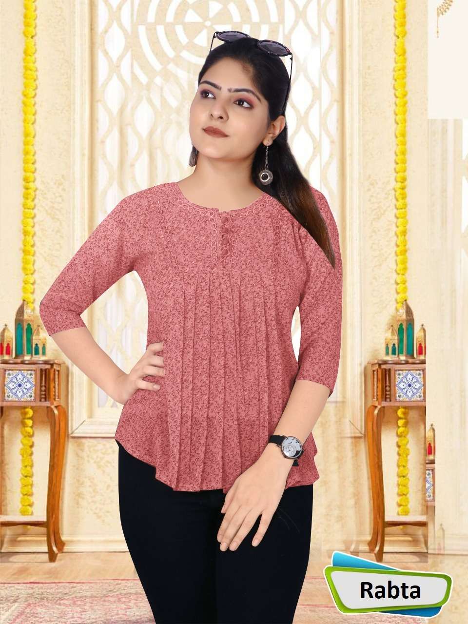 Ff Rabta Catalog Georgette Western Ladies Top Wholesale