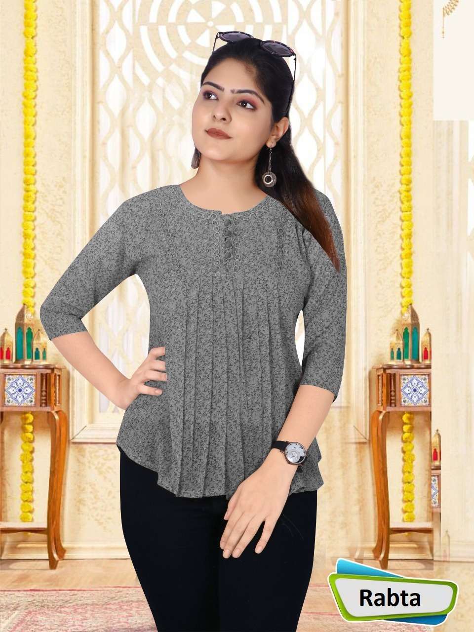 Ff Rabta Catalog Georgette Western Ladies Top Wholesale