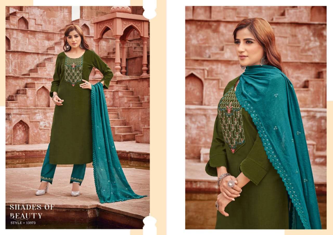Kalaroop Zubeda Catalog Festive Wear Ready Made Dress Materials Wholesale