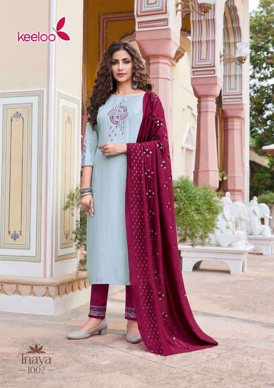 Keeloo Inaya Vol 1 Catalog Festive Wear Kurti Pant With Dupatta Wholesale