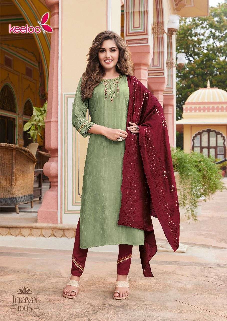 Keeloo Inaya Vol 1 Catalog Festive Wear Kurti Pant With Dupatta Wholesale