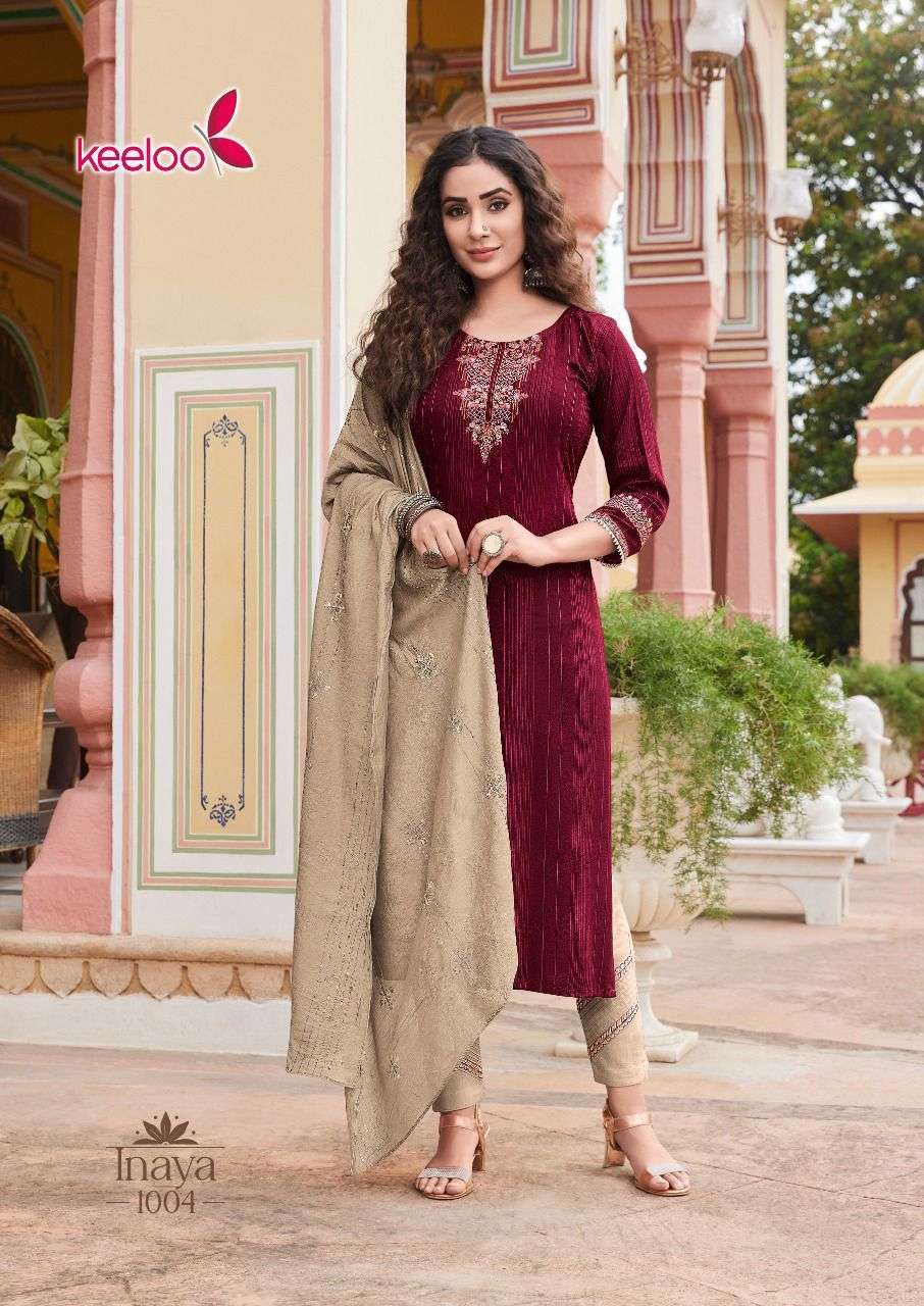 Keeloo Inaya Vol 1 Catalog Festive Wear Kurti Pant With Dupatta Wholesale