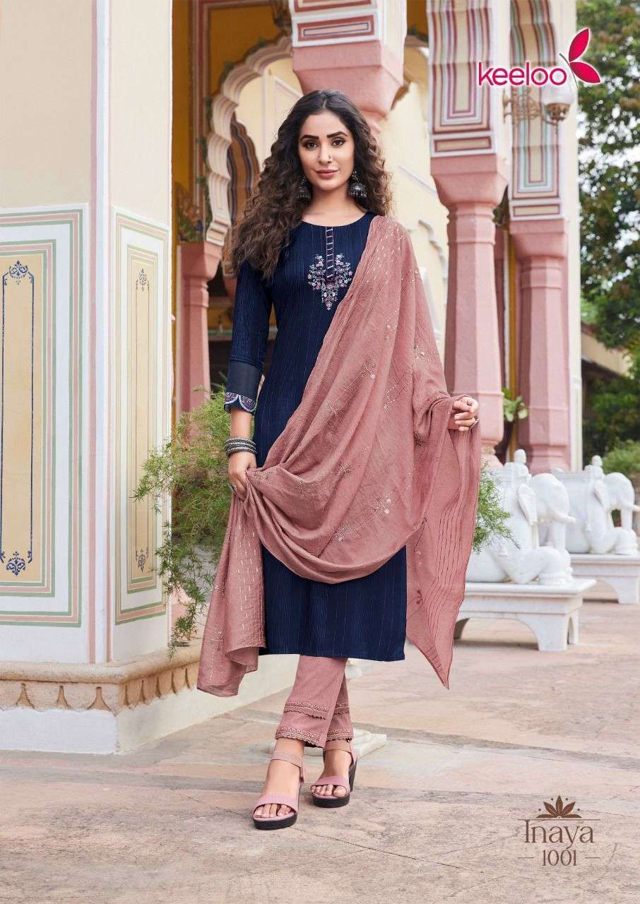 Keeloo Inaya Vol 1 Catalog Festive Wear Kurti Pant With Dupatta Wholesale