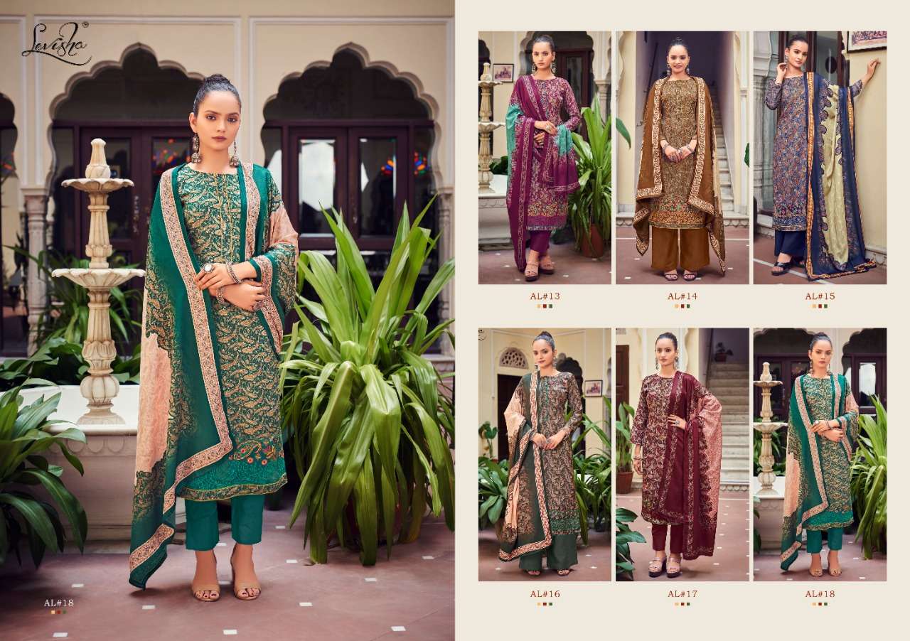 Levisha Aaliyah Catalog Pure Pashmina Digital Print Dress Materials Wholesale