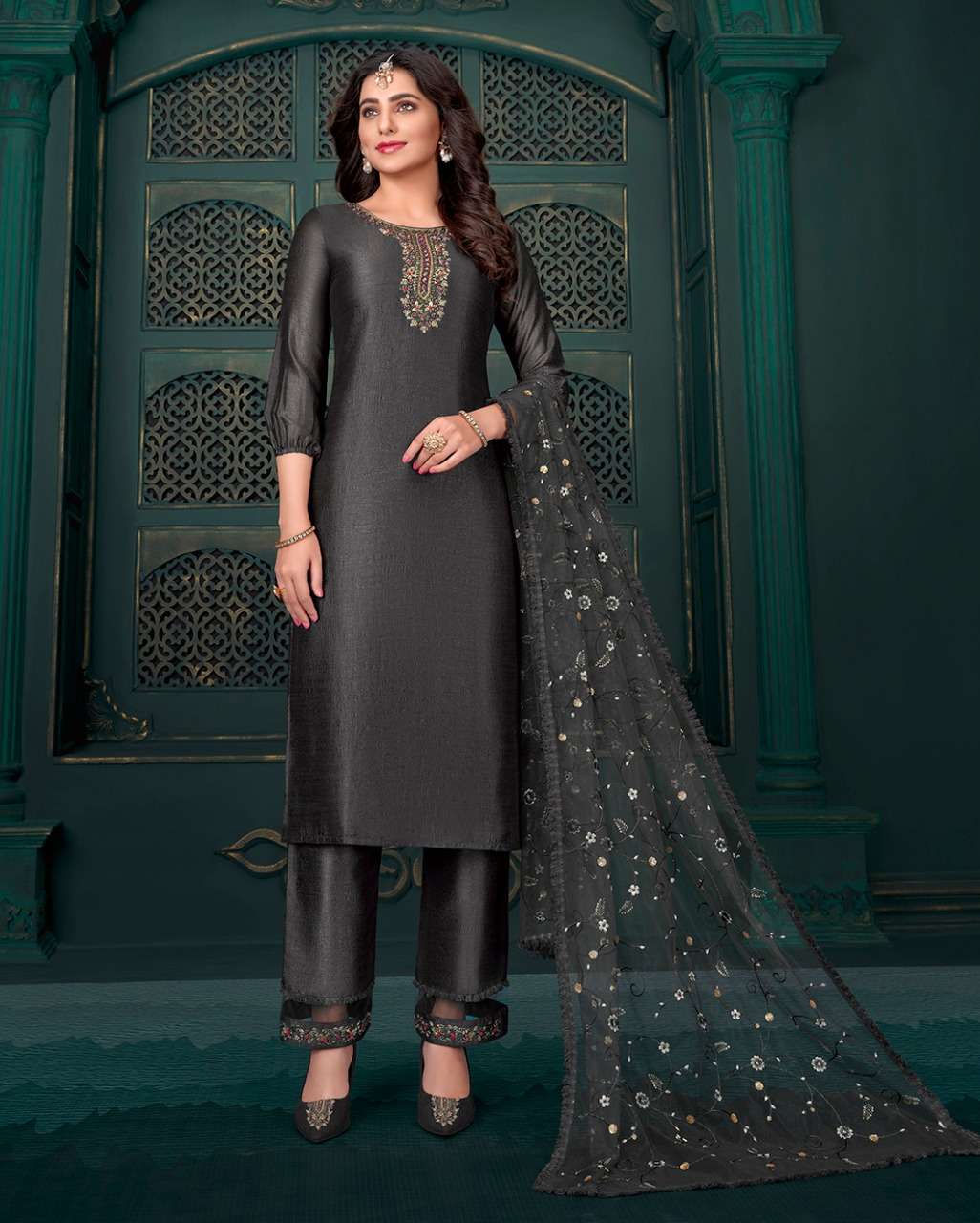 Lily And Lali Maria Vol 9 Catalog Heavy Handwork Ready Made Top Bottom Dupatta Wholesale
