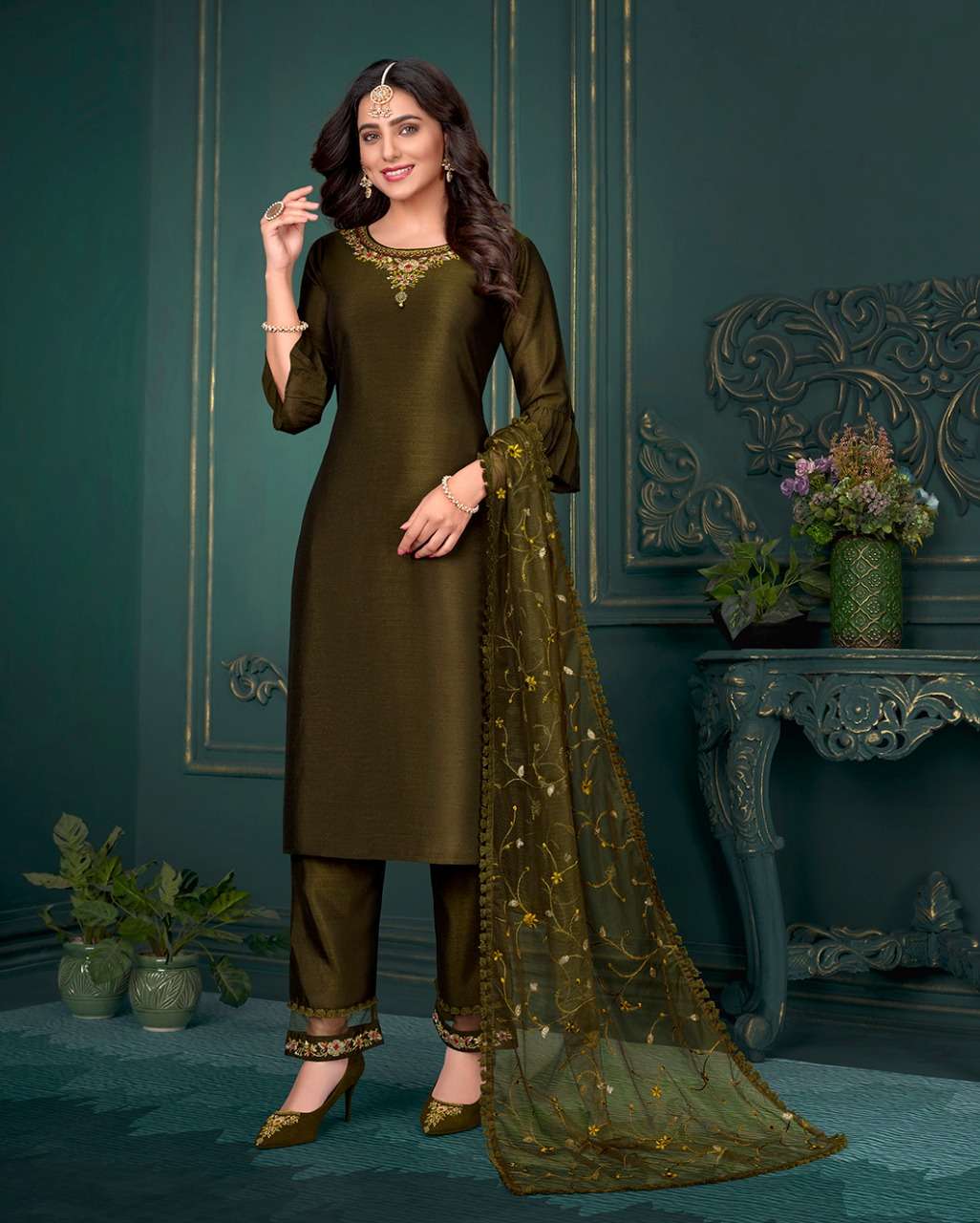 Lily And Lali Maria Vol 9 Catalog Heavy Handwork Ready Made Top Bottom Dupatta Wholesale