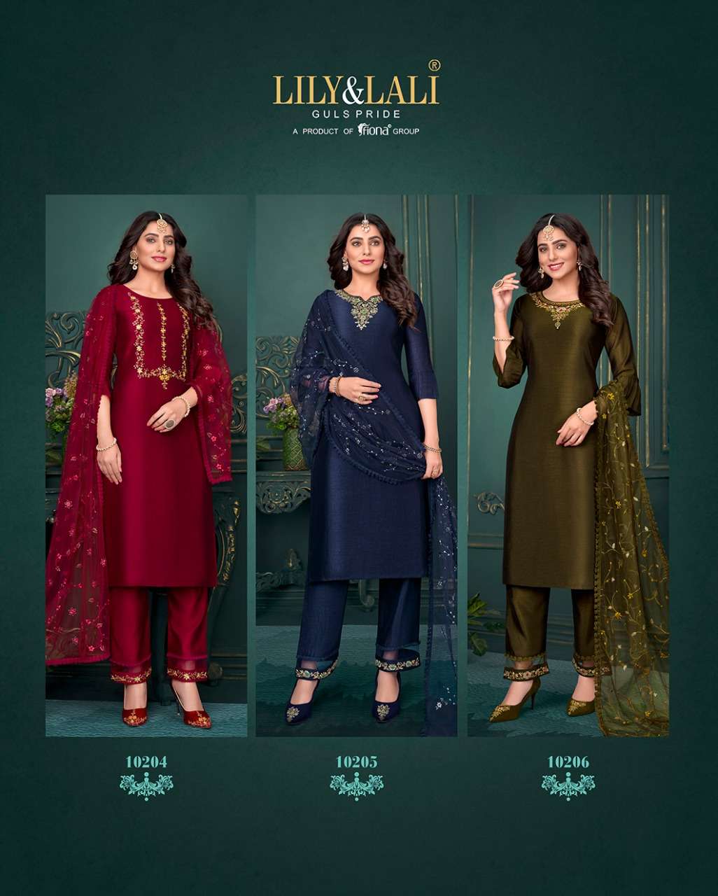 Lily And Lali Maria Vol 9 Catalog Heavy Handwork Ready Made Top Bottom Dupatta Wholesale