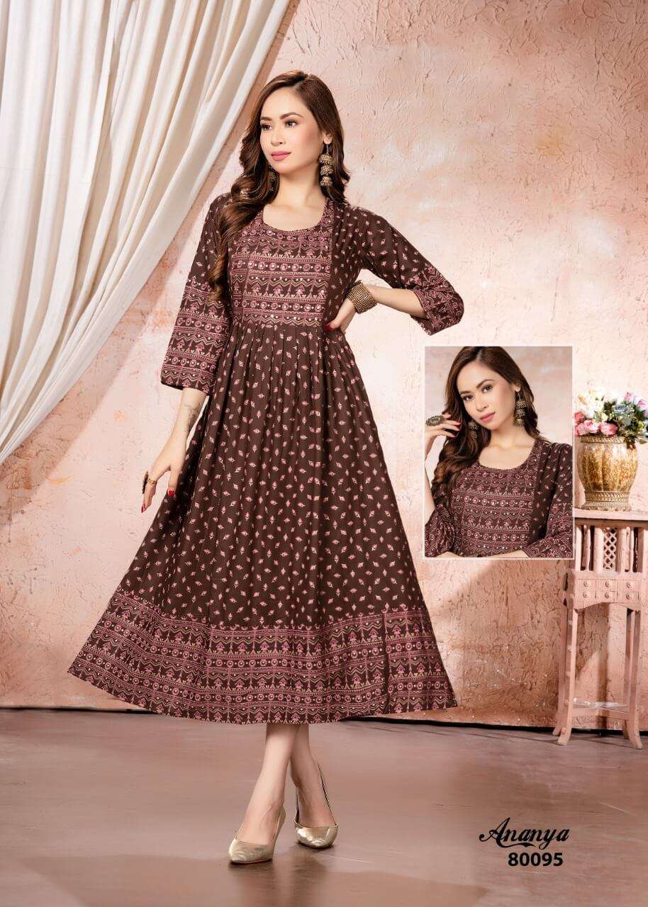 Mayra Ananya Catalog Fancy Wear Anarkali Kurtis Wholesale