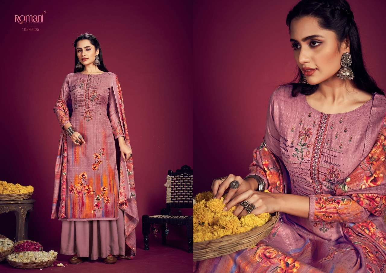Romani Jhalak Catalog Premium Pashmina Dress Materials Wholesale