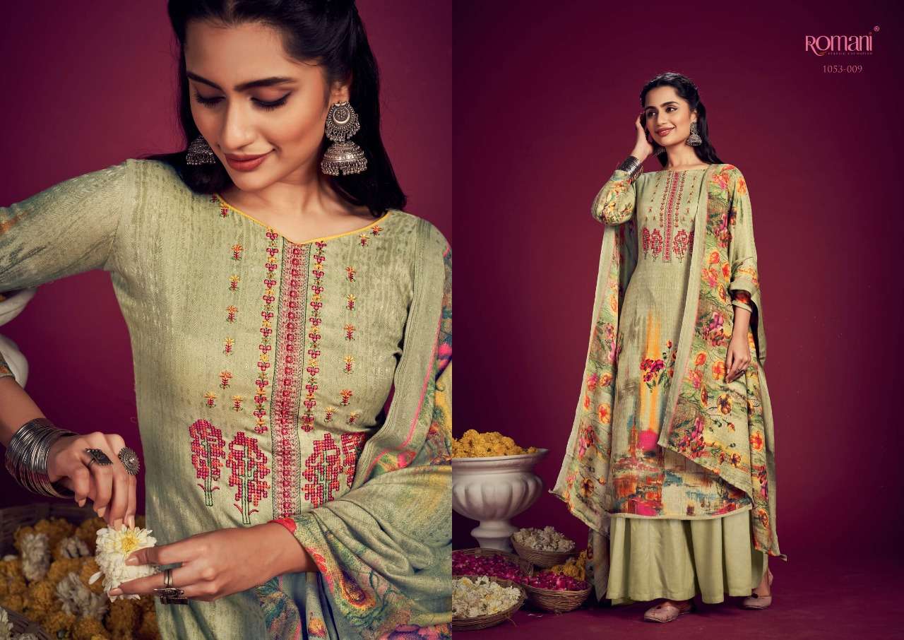 Romani Jhalak Catalog Premium Pashmina Dress Materials Wholesale