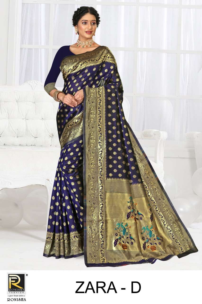 Ronisha Zara Catalog Premium Silk Pethani Casual Wear Sarees Wholesale