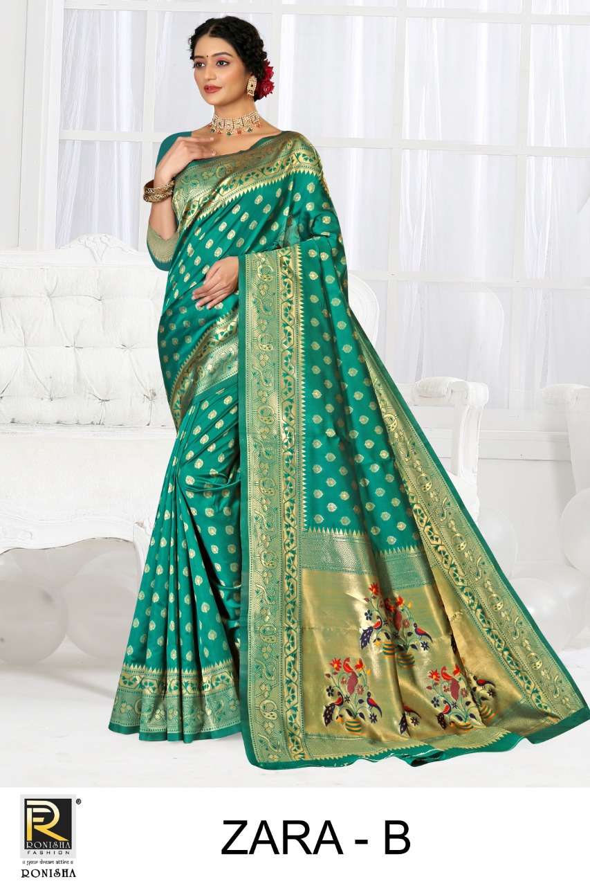 Ronisha Zara Catalog Premium Silk Pethani Casual Wear Sarees Wholesale