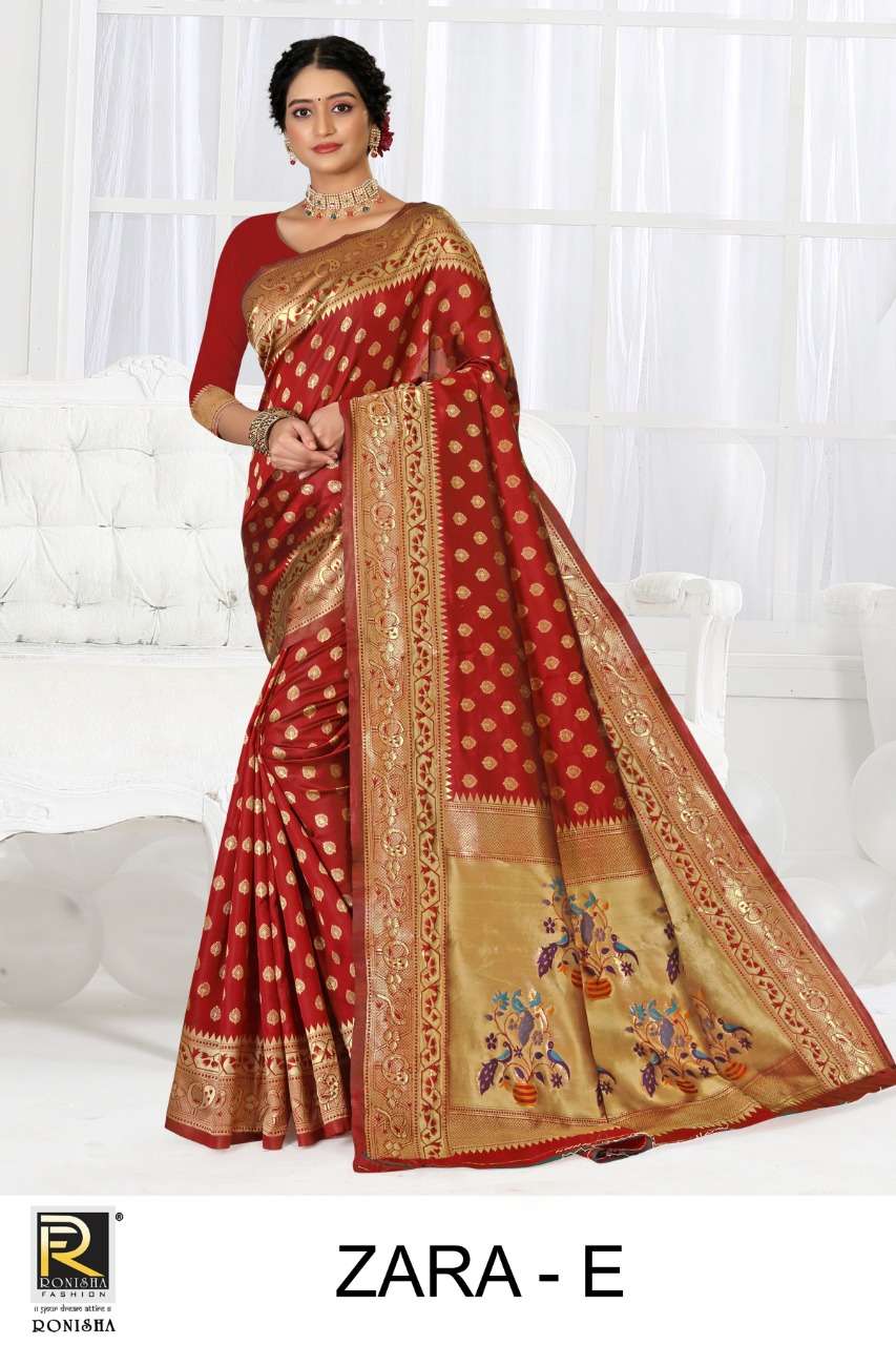 Ronisha Zara Catalog Premium Silk Pethani Casual Wear Sarees Wholesale