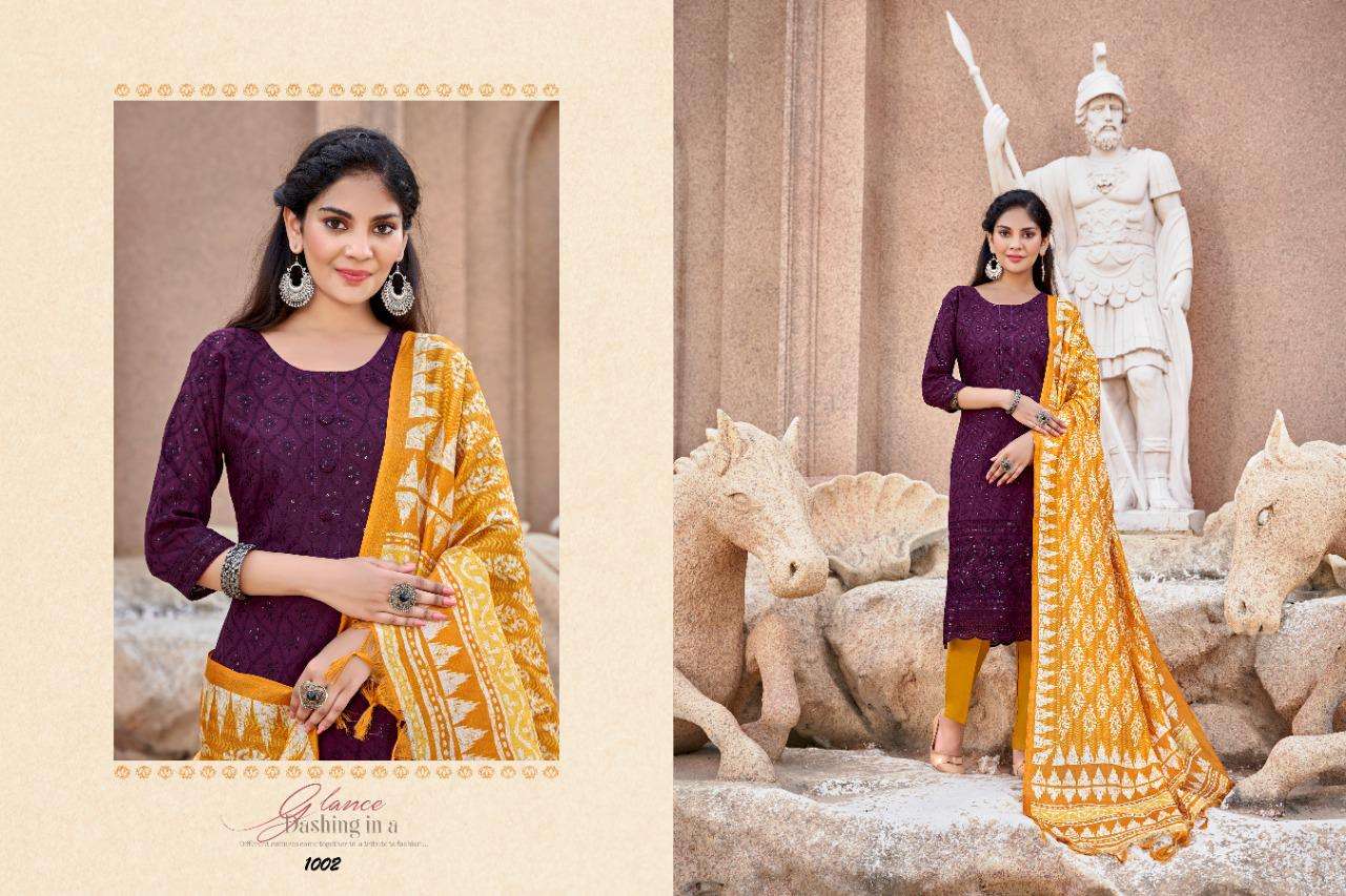 Smit Creation Chikan Batik Catalog Designer Wear Cotton Kurti With Bottom Dupatta Wholesale