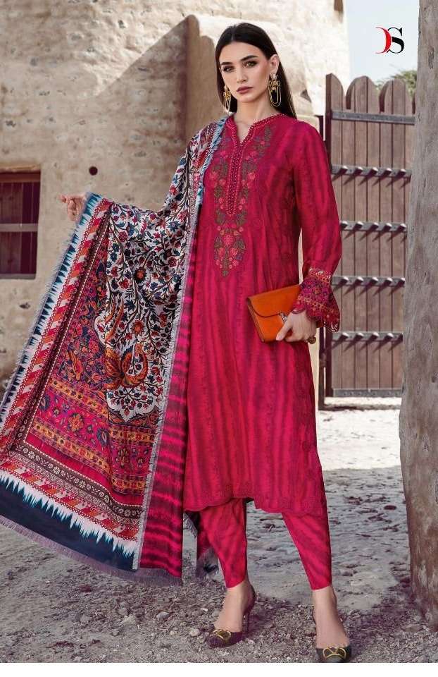 DEEPSY MARIA B  22 5 PURE COTTON SALWAR SUITS WITH CHIFFON DUPATTA