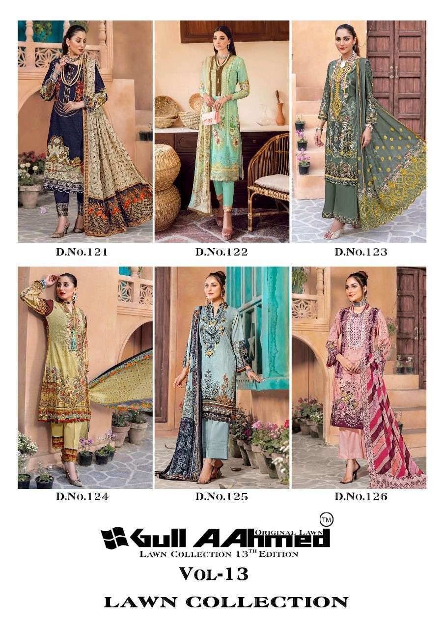 GUL AHMED VOL 13 LAWN DRESS MATERIAL ON KARACHI STYLE 