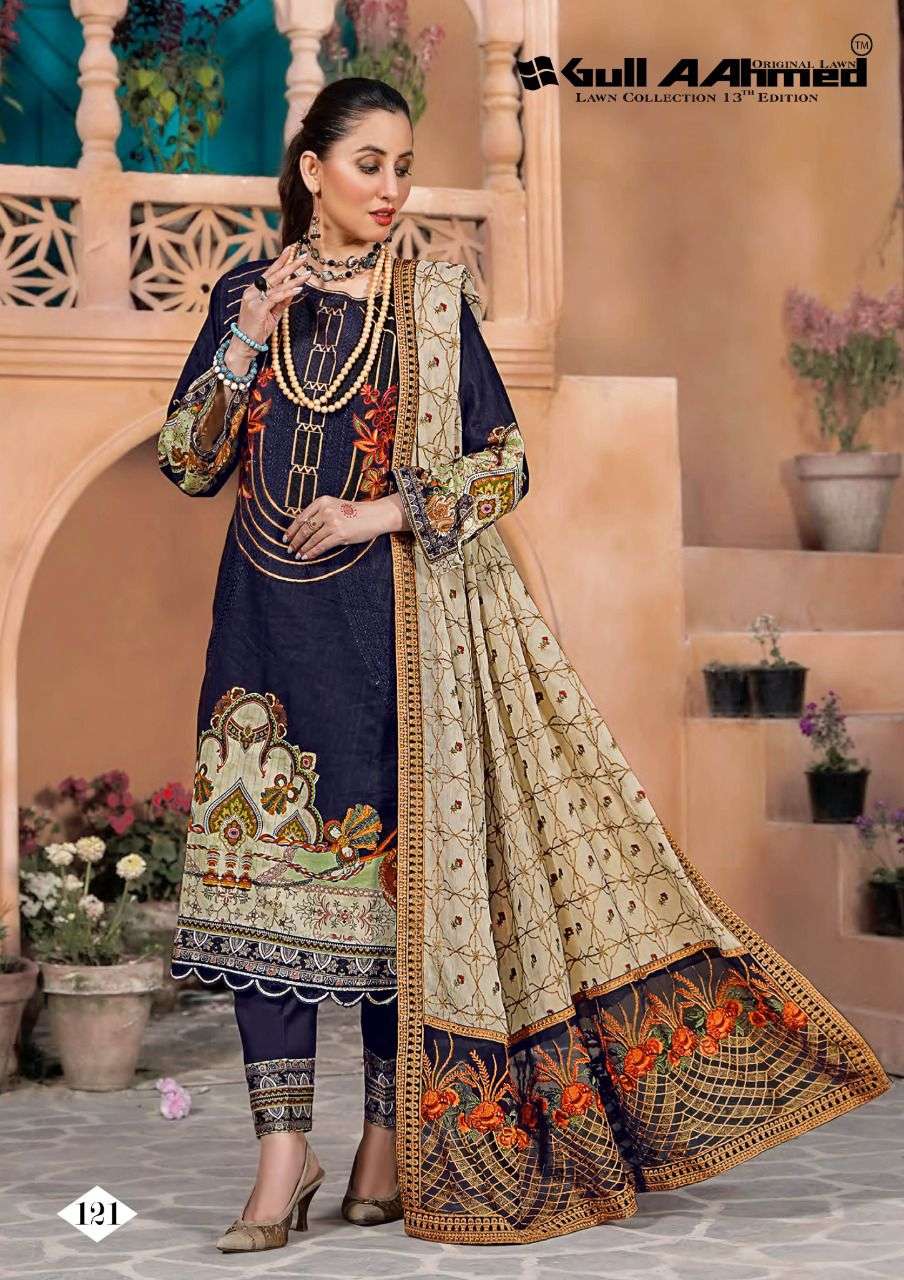 GUL AHMED VOL 13 LAWN DRESS MATERIAL ON KARACHI STYLE 