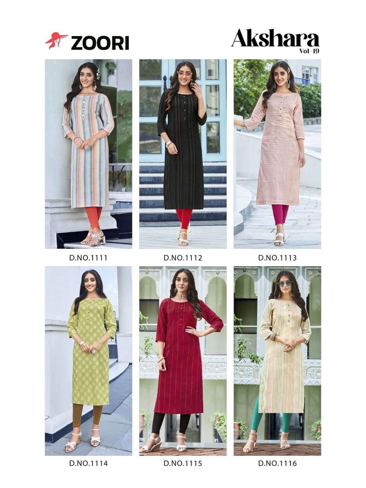  ZOORI Akshara Vol 19  Designer Rayon Printed Kurti {mittoo}