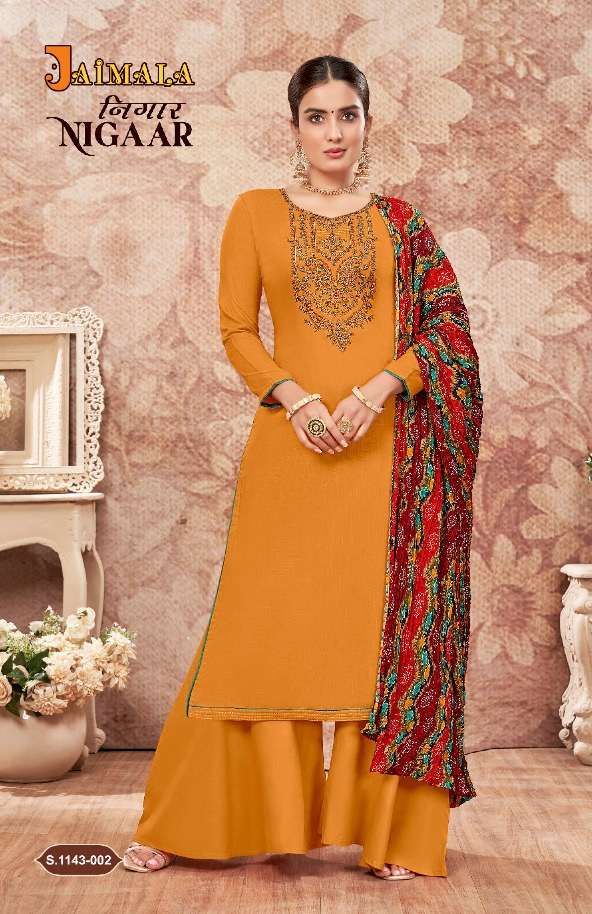 Alok Suit PRESENT NIGAAR Pure Ryon Slub with Embroidery & Swarovski Diamond Work