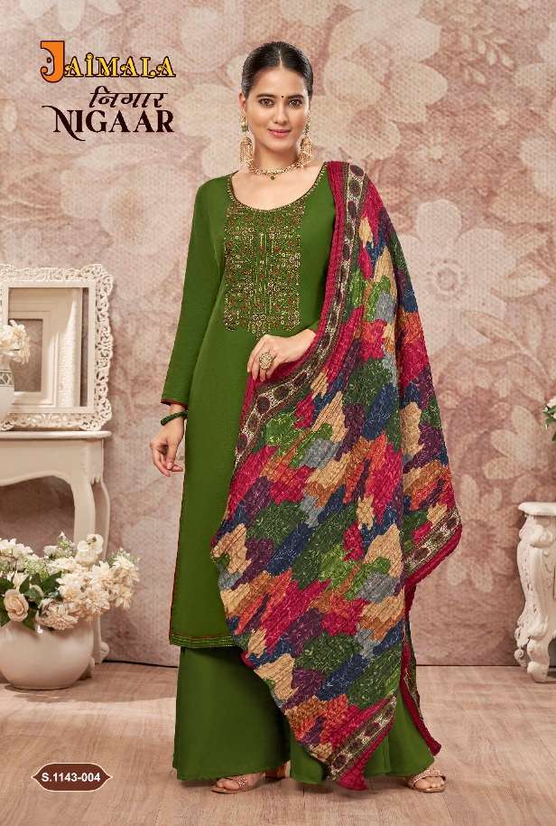 Alok Suit PRESENT NIGAAR Pure Ryon Slub with Embroidery & Swarovski Diamond Work