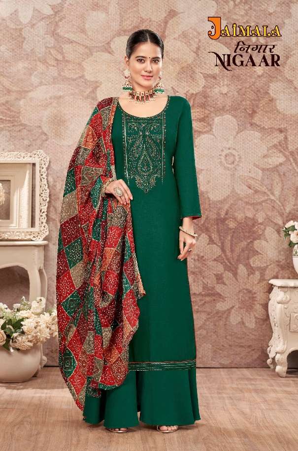 Alok Suit PRESENT NIGAAR Pure Ryon Slub with Embroidery & Swarovski Diamond Work