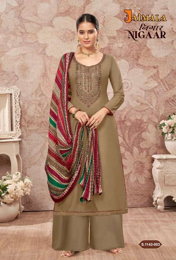 Alok Suit PRESENT NIGAAR Pure Ryon Slub with Embroidery & Swarovski Diamond Work