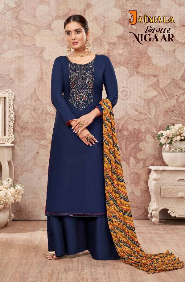 Alok Suit PRESENT NIGAAR Pure Ryon Slub with Embroidery & Swarovski Diamond Work