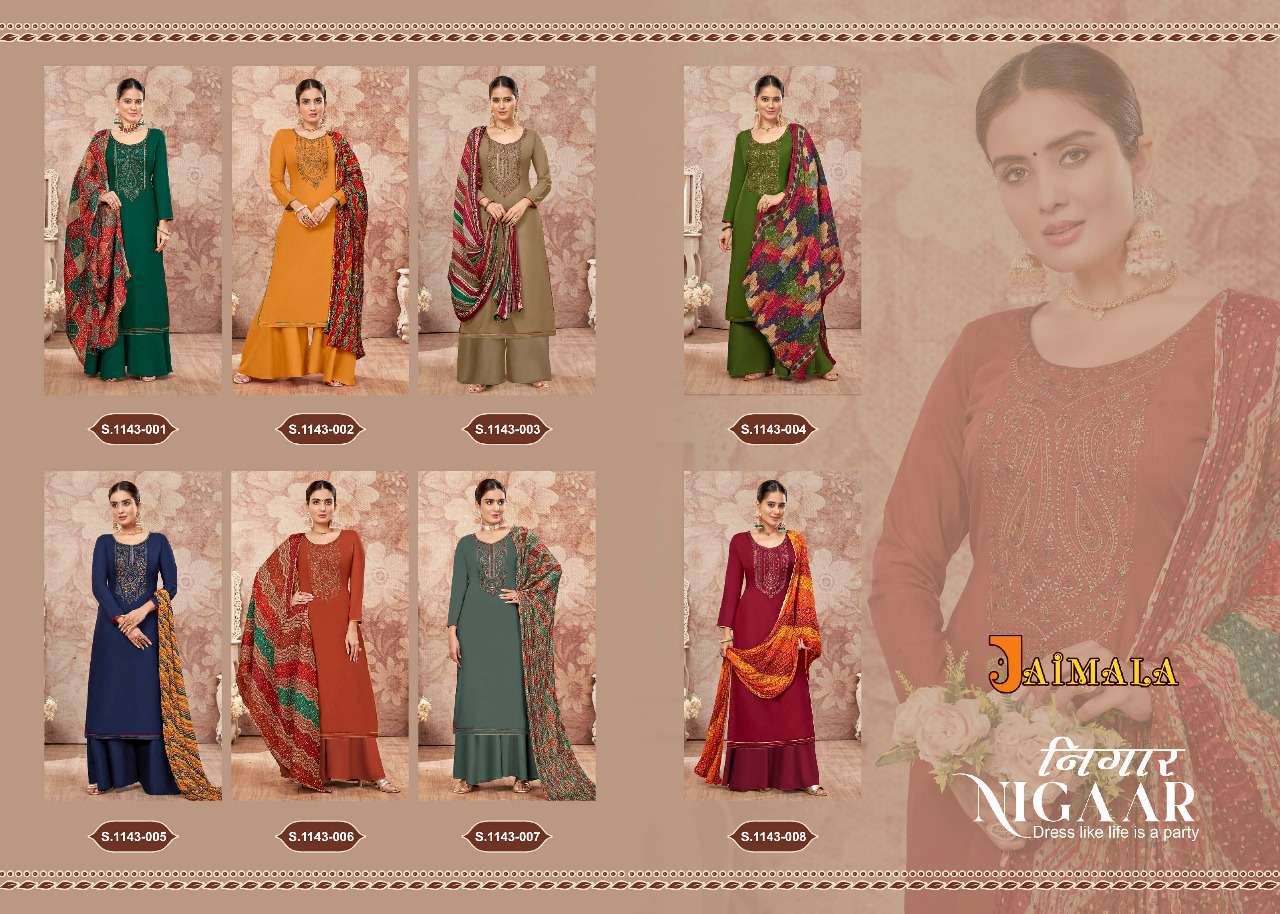 Alok Suit PRESENT NIGAAR Pure Ryon Slub with Embroidery & Swarovski Diamond Work