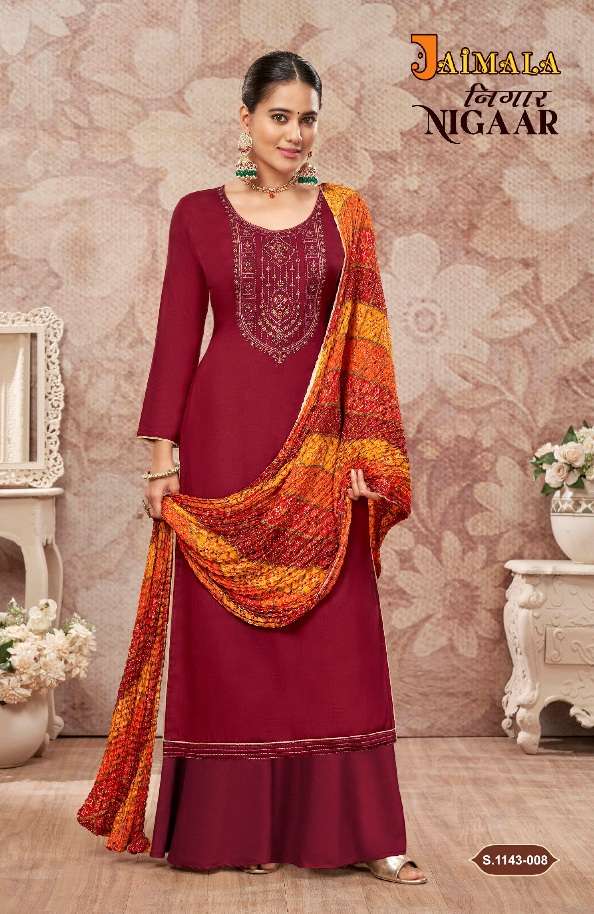 Alok Suit PRESENT NIGAAR Pure Ryon Slub with Embroidery & Swarovski Diamond Work