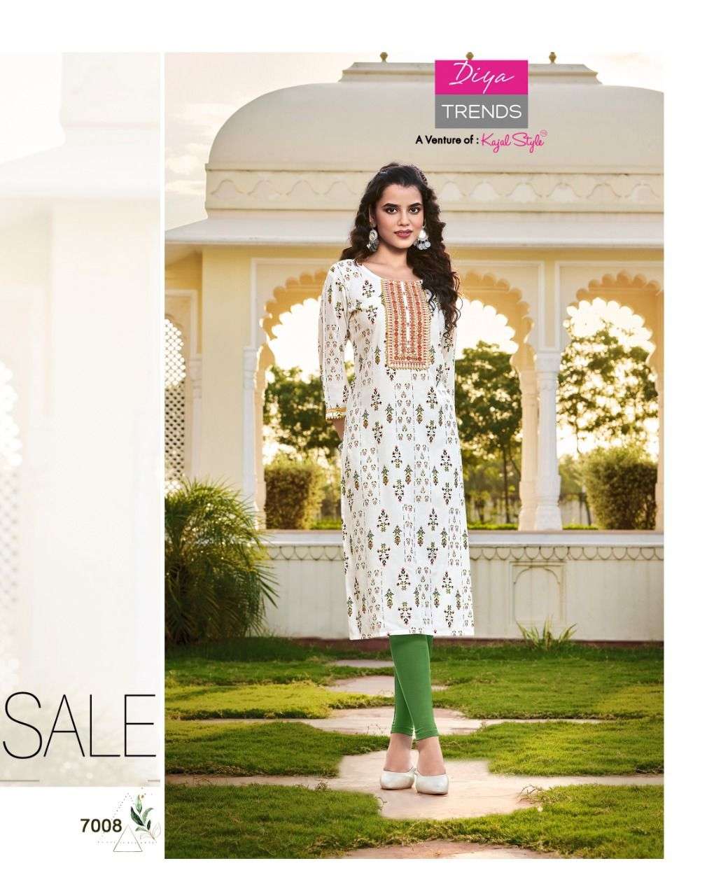 DIYA TRENDS LAUNCHED CLASSY REYON FOIL Prints  Fancy Embroidery KURTI