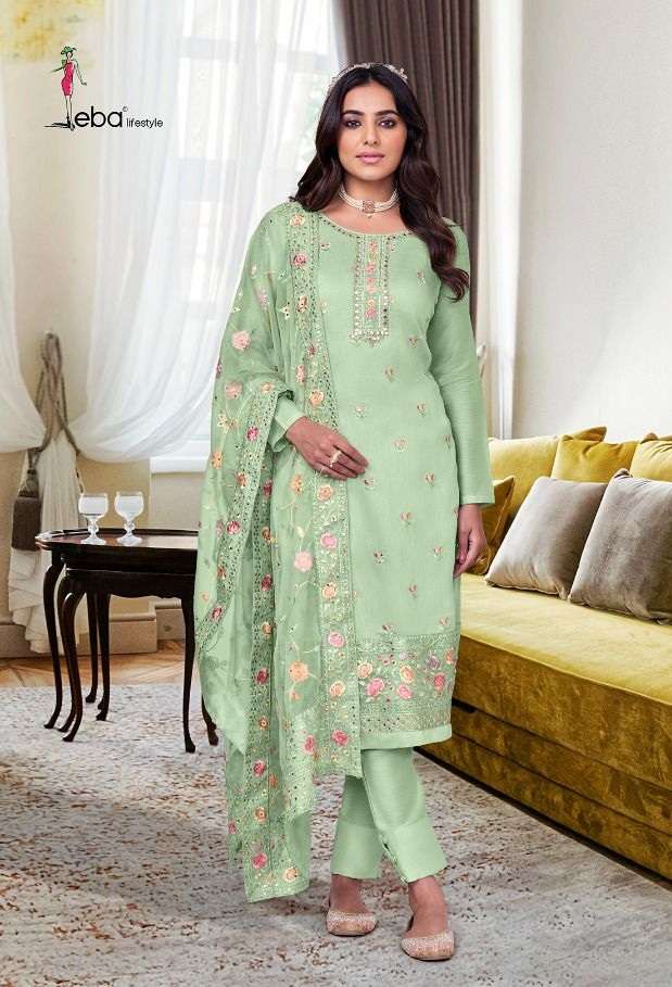 EBA Lifestyles Launch Pure Viscose Silk With Heavy Embroidery Salwar Suit With Heavy Embroidery Organza Dupatta