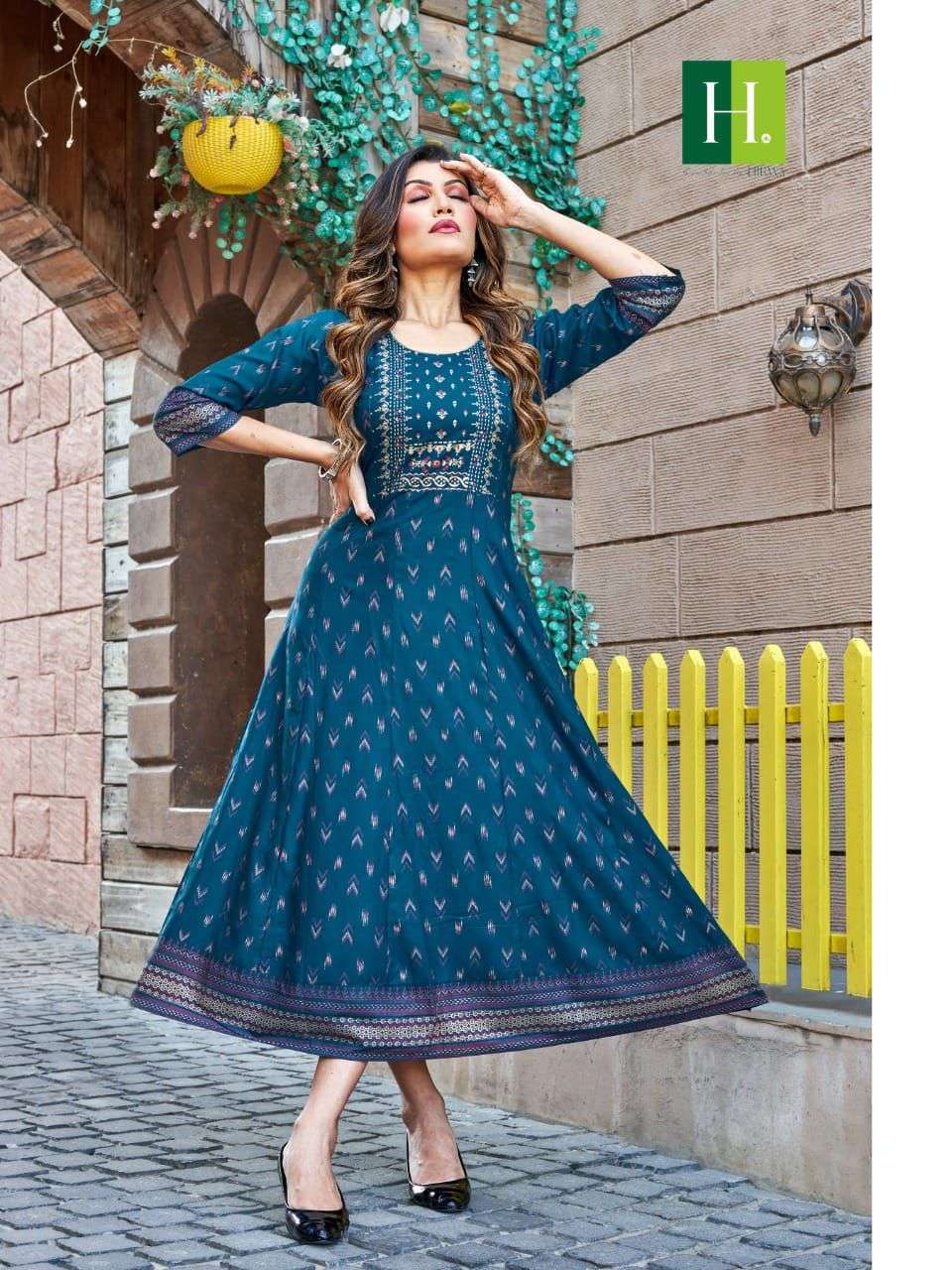 HIRWA Presents Latest Anarkali Kurti 