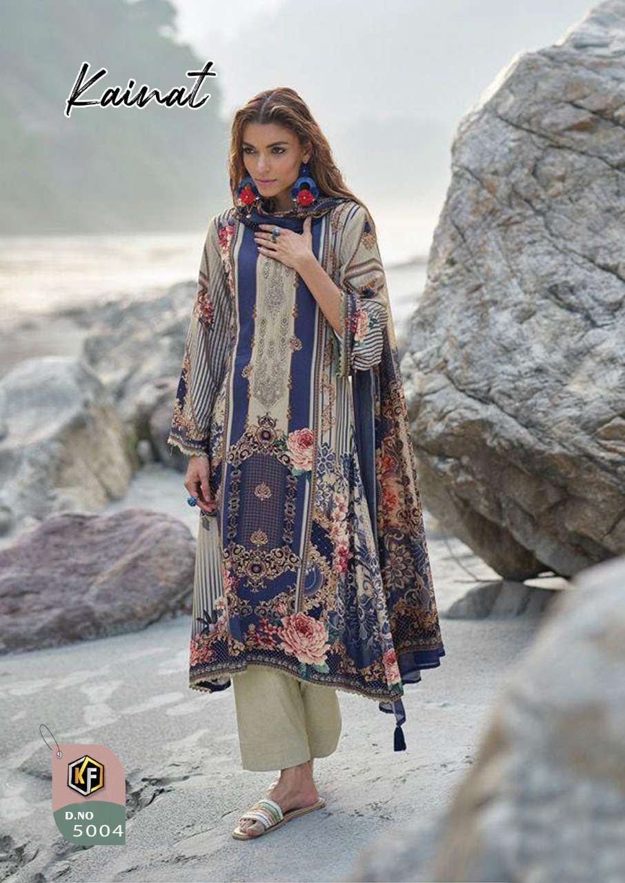 Keval Fab Kainat Luxury Lawn Present Vol-5 Dress Material Lawn Cotton Print On Wholesale