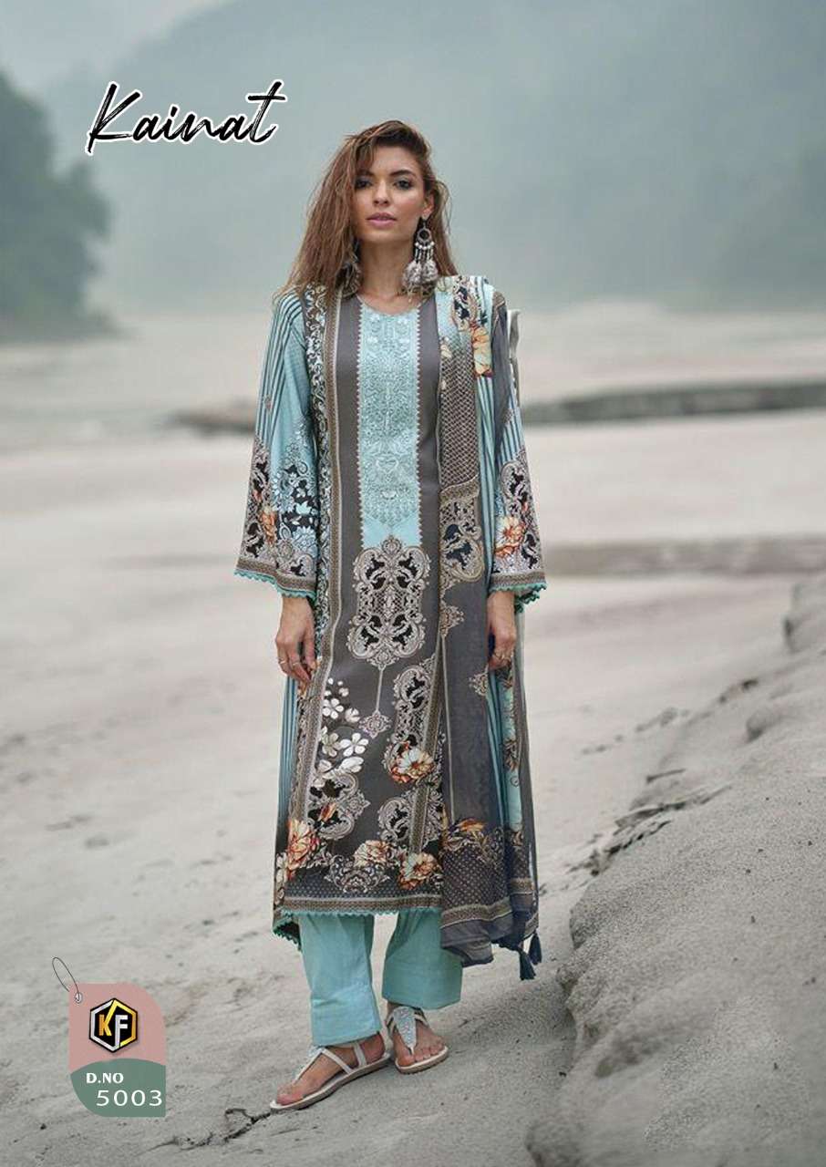 Keval Fab Kainat Luxury Lawn Present Vol-5 Dress Material Lawn Cotton Print On Wholesale