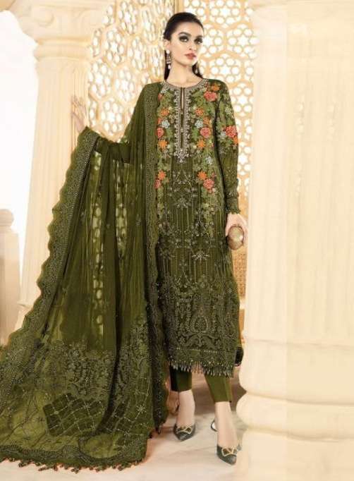 Mahnur Present VOL 9 Embroidery Designer Pakistani Suit Heavy Georgette On Wholesale