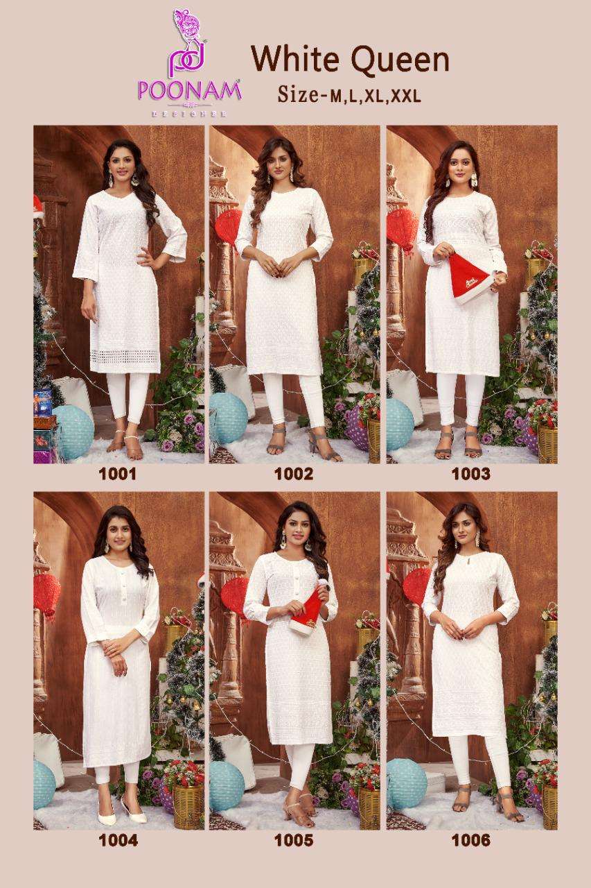 POONAM LAUNCHING WHITE QUEEN CHIKAN WORK KURTI
