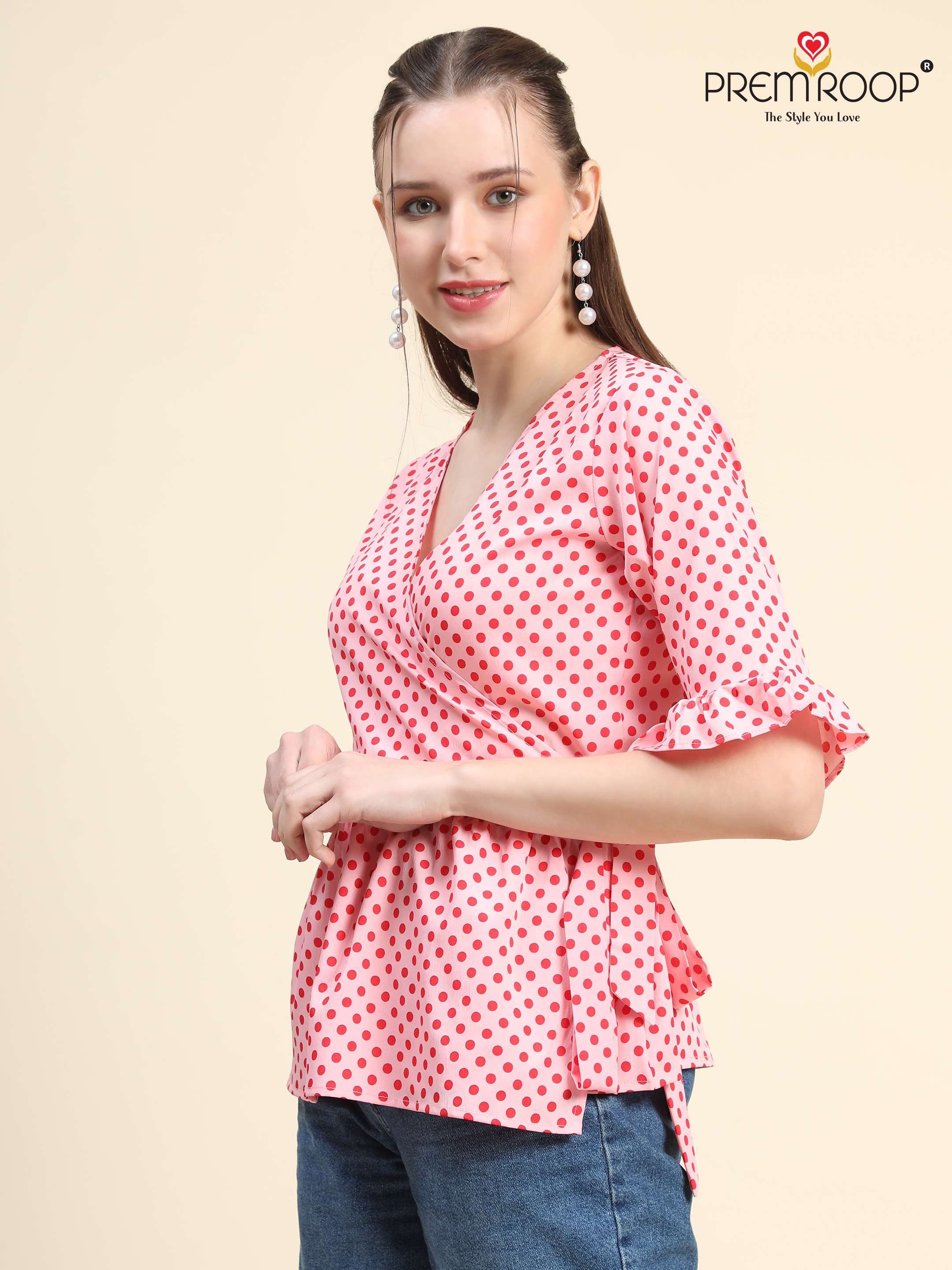 Premroop Stylish Printed  Western Top On Wholesale