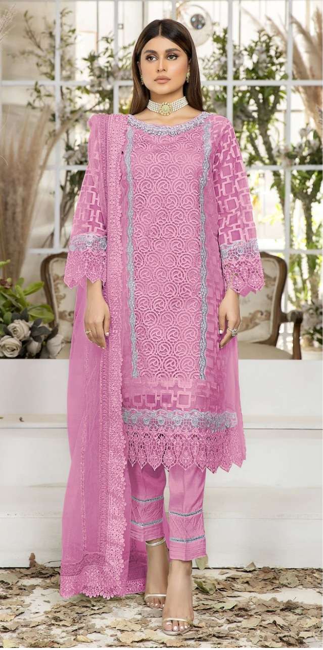 SERINE PRESENT PAKISTANI SEMI STITCH HEAVY EMBROIDERY SUITS ON WHOLESALE