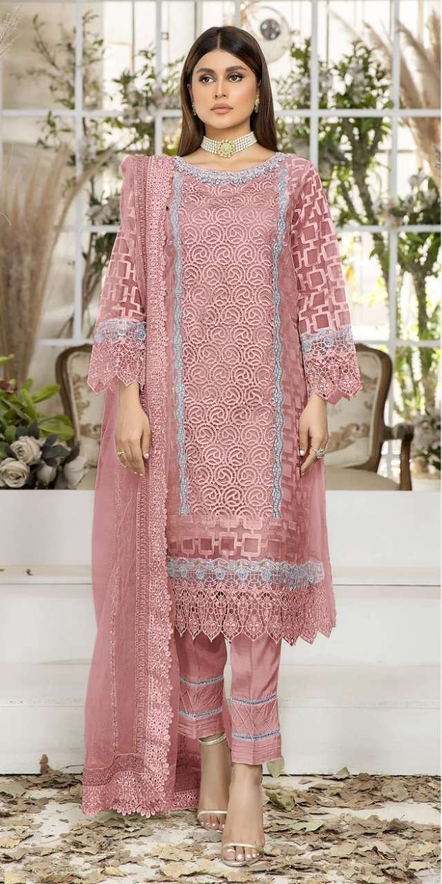 SERINE PRESENT PAKISTANI SEMI STITCH HEAVY EMBROIDERY SUITS ON WHOLESALE