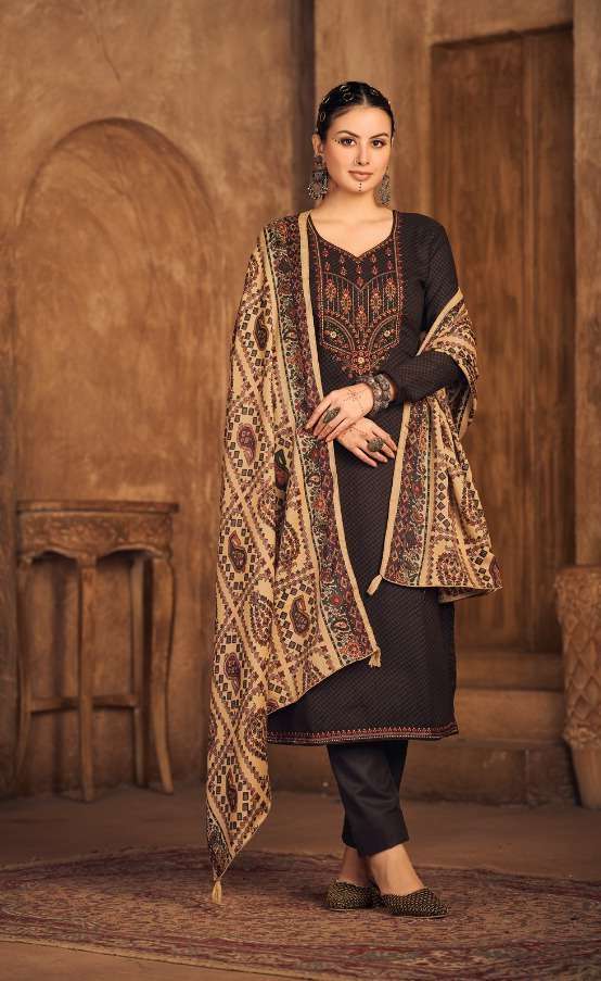 Shraddha Designer Present Vintage Winter On Pashmina With Stall Duppatta Printed With Tussal
