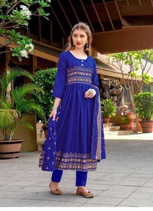  Present Long Anarkali Kurti With Dupatta Collection On Wholesale