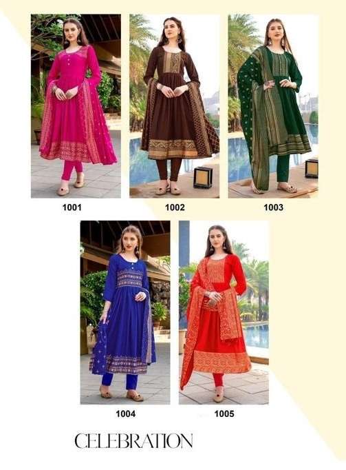  Present Long Anarkali Kurti With Dupatta Collection On Wholesale