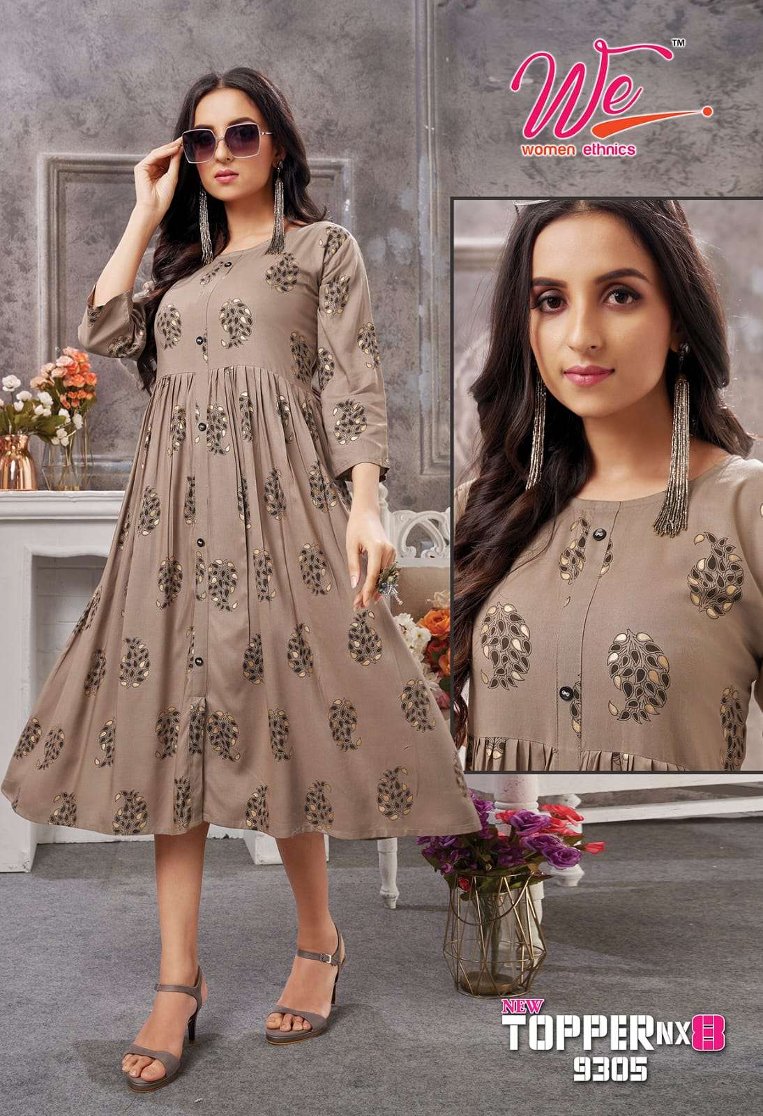 Topper Nx-8 PRESENT RAYON DESIGNER KURTI ON WHOLESALE 