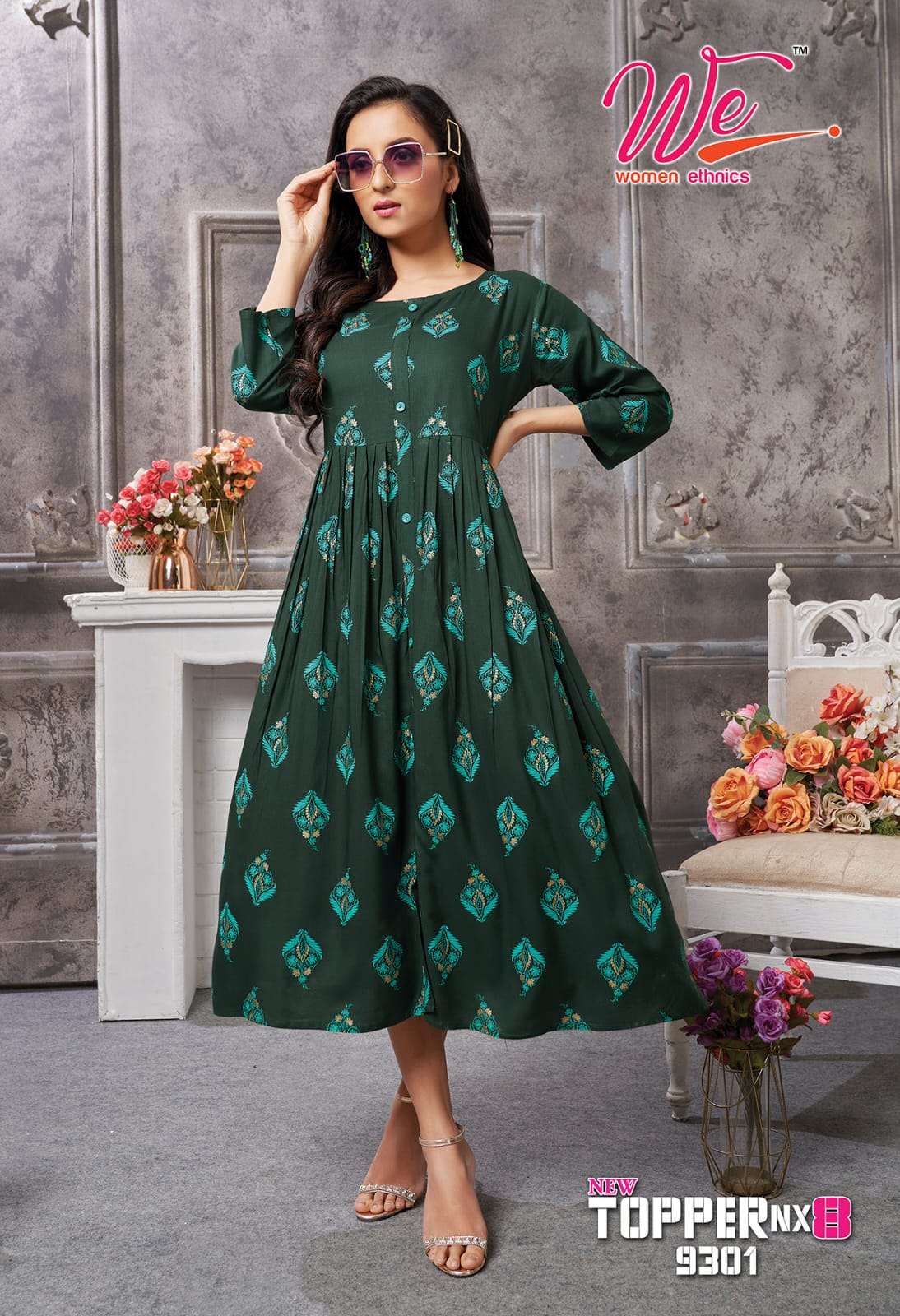Topper Nx-8 PRESENT RAYON DESIGNER KURTI ON WHOLESALE 