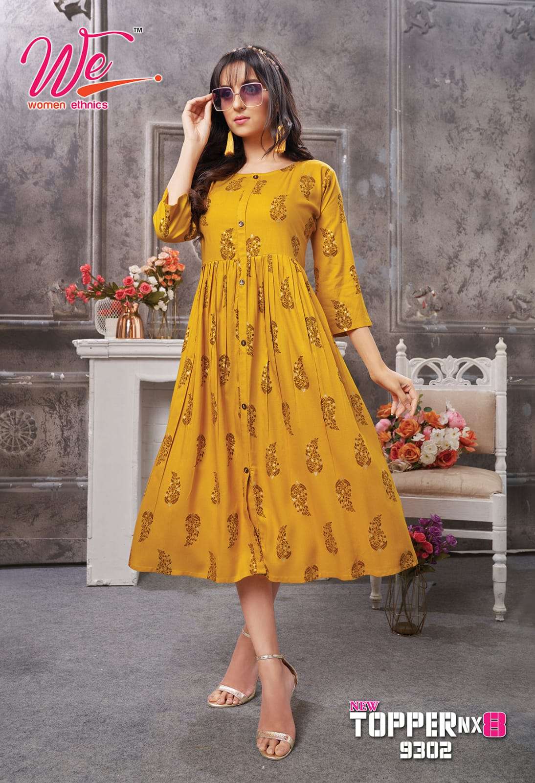 Topper Nx-8 PRESENT RAYON DESIGNER KURTI ON WHOLESALE 