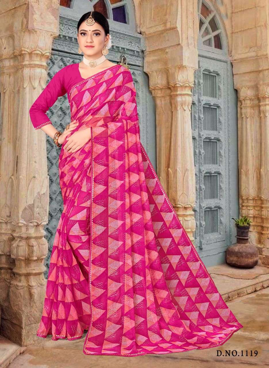 Wholesale Surendra Printed Saree On Chiffon 