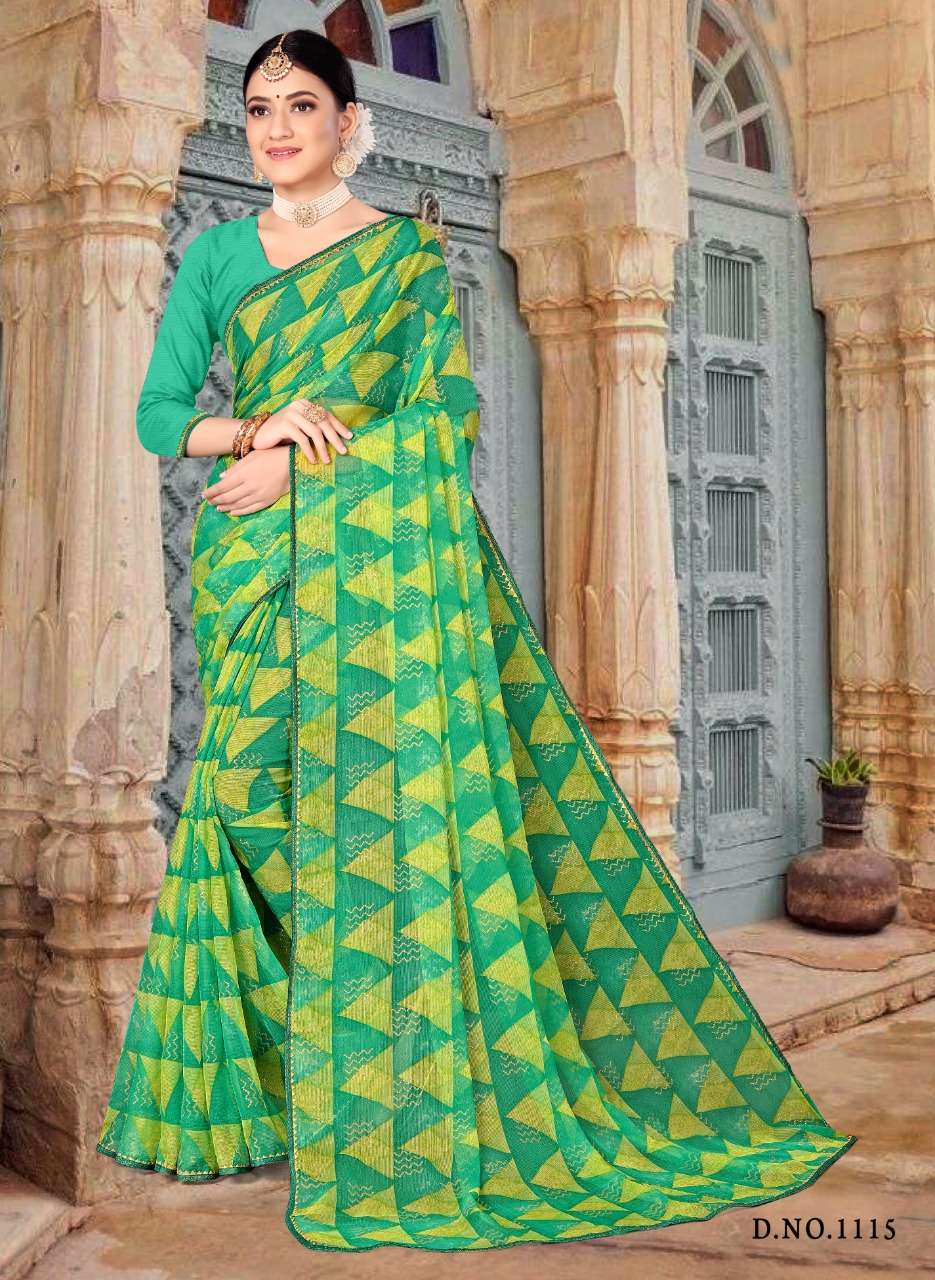 Wholesale Surendra Printed Saree On Chiffon 